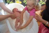 Roxanne is me aan het wassen